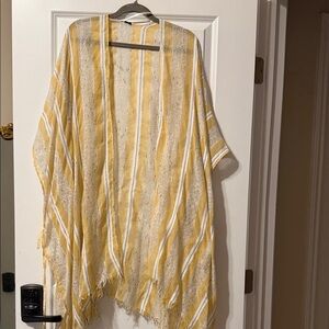 Lightweight Yellow Striped Throw Coverlet - Brand Unspecified